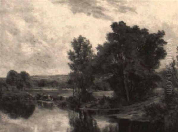 The Ouse, Heminford Grey Oil Painting by Henry H. Parker