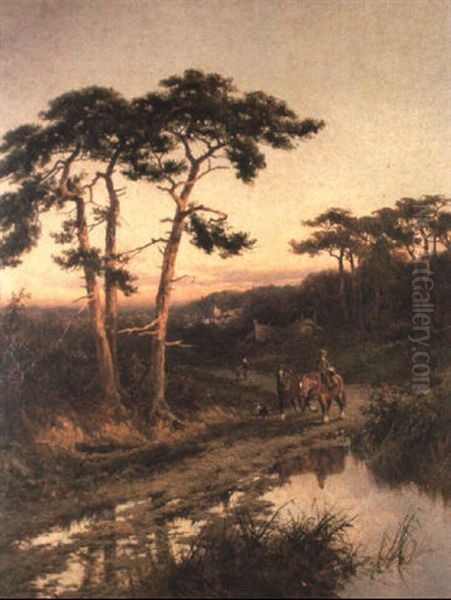 Near Farnham, Surrey Oil Painting by Henry H. Parker