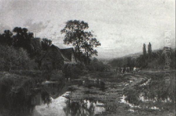 Near Goring On The Thames Oil Painting by Henry H. Parker