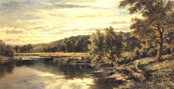 On The River Avon Oil Painting by Henry H. Parker