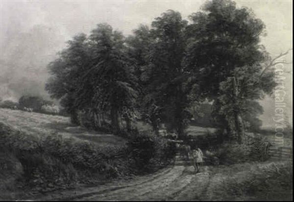 Landskab. Near Bray On Thames Oil Painting by Henry H. Parker