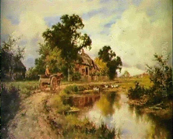 The Duck Pond Oil Painting by Henry H. Parker