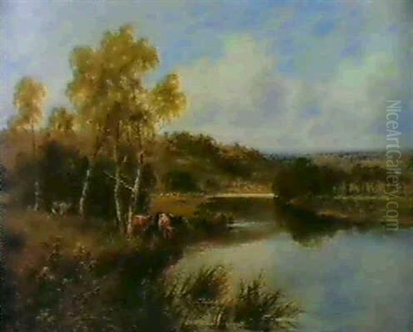 Near Reading, Berkshire Oil Painting by Henry H. Parker