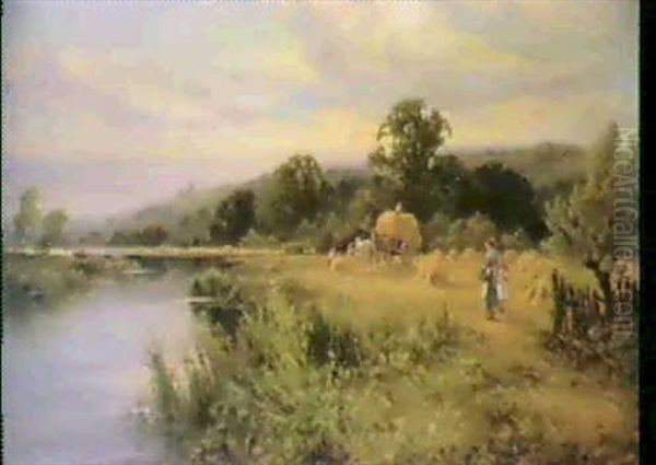 Near Great Marlow On The Thames Oil Painting by Henry H. Parker