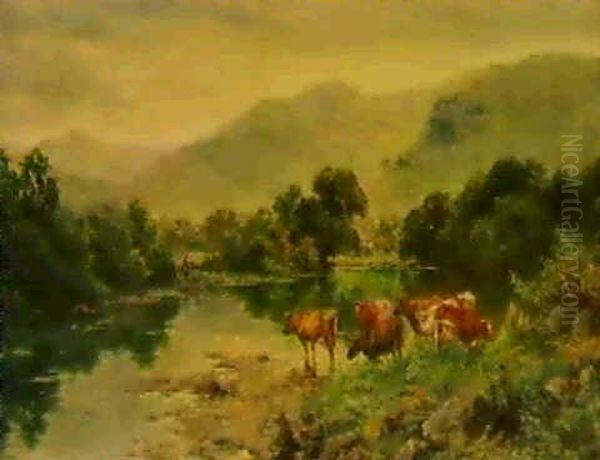 The Church Pool, Bettws-y-coed, North Wales Oil Painting by Henry H. Parker