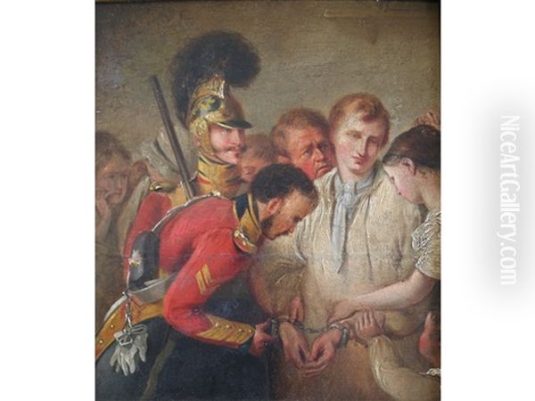 Securing A Deserter Oil Painting by Henry Perlee Parker