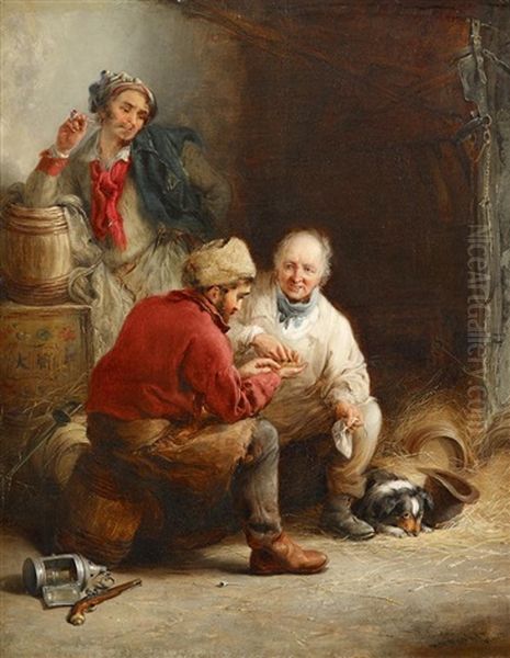 Paying Off The Smugglers Oil Painting by Henry Perlee Parker