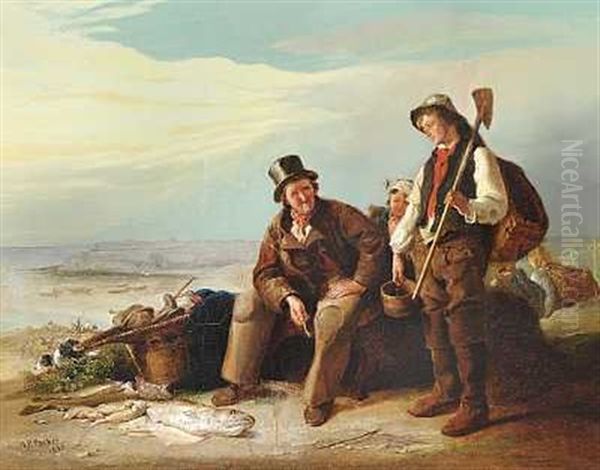 Fiskere Holder Hvil Oil Painting by Henry Perlee Parker