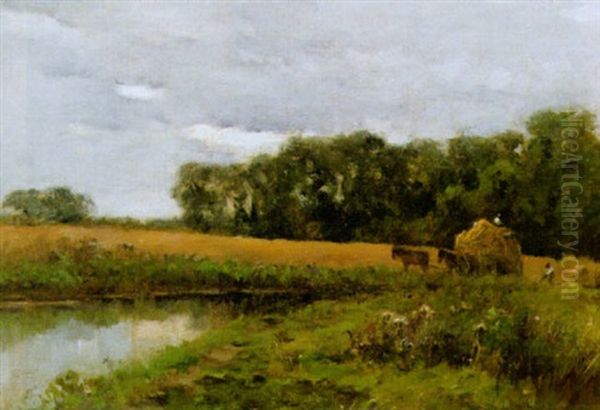 Kornernte In Sussex Oil Painting by Henry Perlee Parker