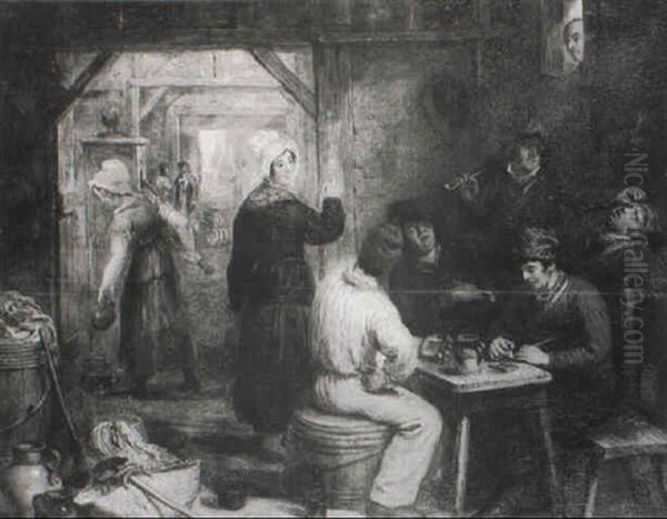 Figures In A Tavern Interior Oil Painting by Henry Perlee Parker