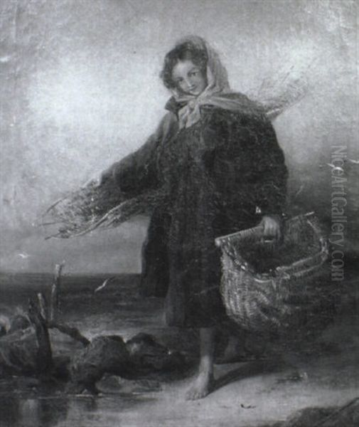 Young Fisher Girl Oil Painting by Henry Perlee Parker