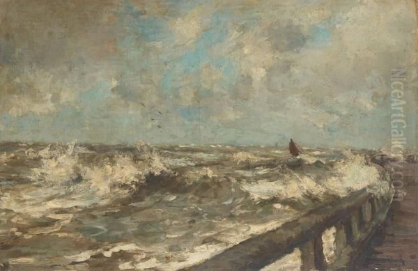 Tempete Sur L'estacade by Maurice Blieck