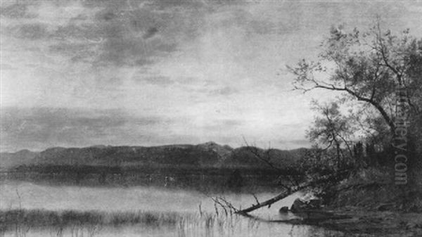 Twilight, Hudson River by John Adams Parker