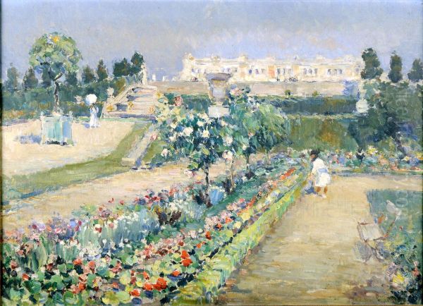 Les Jardins De Versailles. Oil Painting by Maurice Blieck