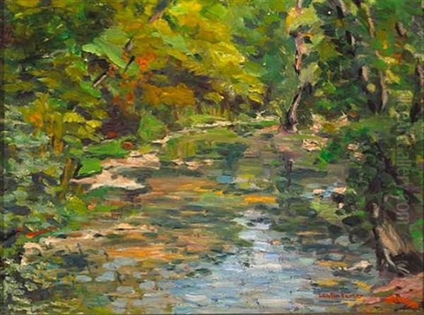 Wooded Creek Oil Painting by Lawton S. Parker