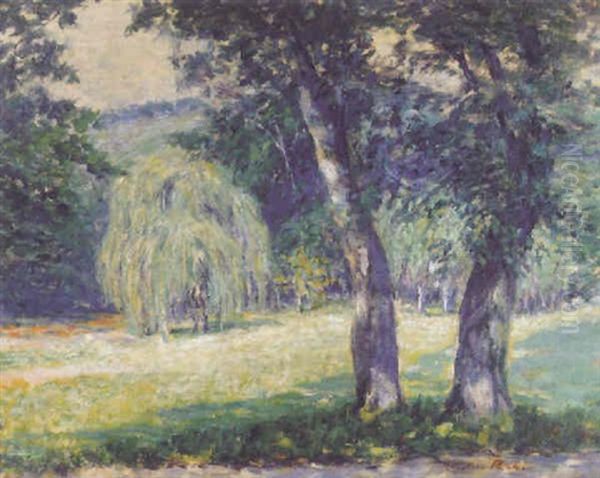 Landscape In Springtime Oil Painting by Lawton S. Parker