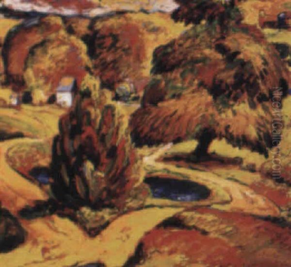 Fauvist Landscape Oil Painting by Lawton S. Parker