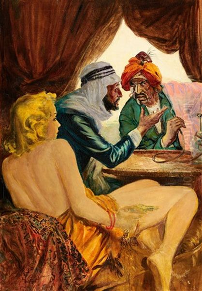 Spicy Adventure Stories, Pulp Cover Oil Painting by Harry Landon Parkhurst