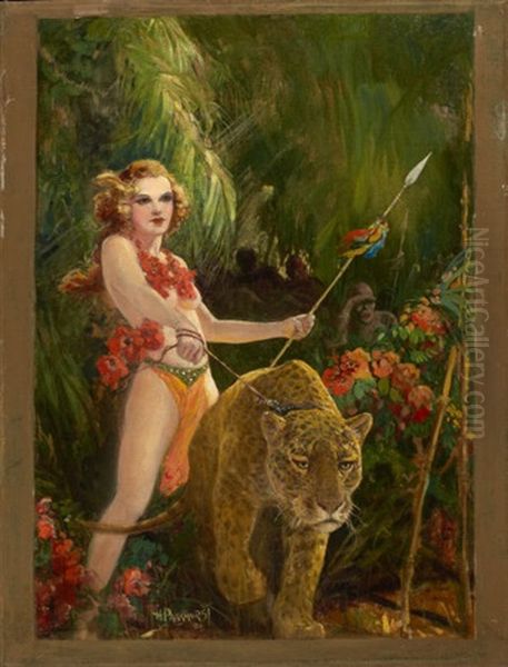 Spicy Adventure Stories, February Oil Painting by Harry V. Parkhurst