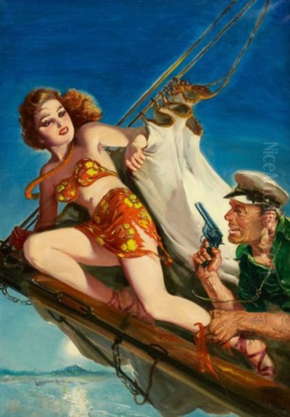 Spicy Adventure Cover Oil Painting by Harry V. Parkhurst