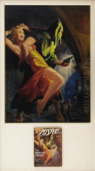 The Monster Fringe (cover Illus. For Spicy Mystery) Oil Painting by Harry V. Parkhurst