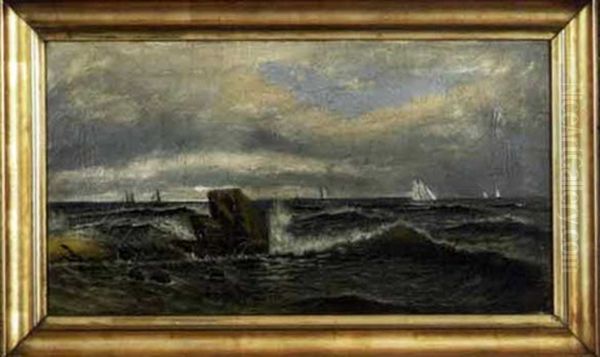 Coastal Scene With Sailboats Oil Painting by Thomas Shrewsbury Parkhurst