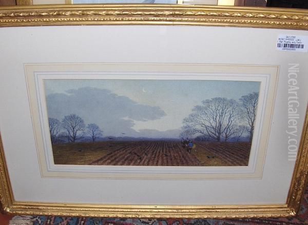 Ploughing Early Evening Oil Painting by Jabez Bligh