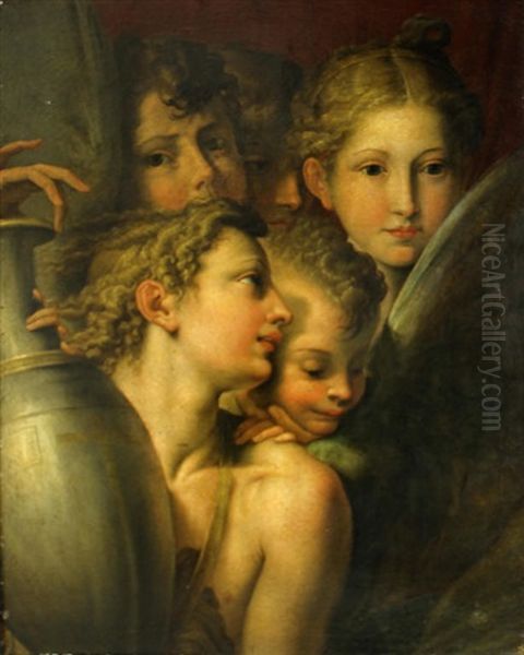 Group Of Angels, From The Madonna Of The Long Neck Oil Painting by  Parmigianino