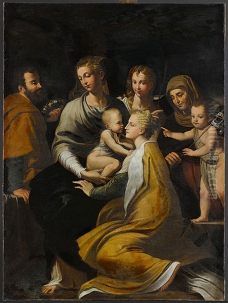 Madonna Mit Kind, Hl. Margarethe, Hl. Josef, Engel, Hl. Anna Und Johannesknaben Oil Painting by  Parmigianino