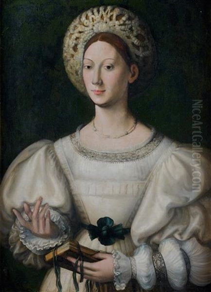 Portrait De Dame A La Coiffe Blanche Oil Painting by  Parmigianino