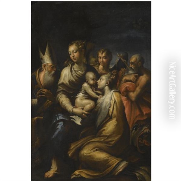 Madonna And Child With Saints Margaret, Jerome, Benedict And An Angel Oil Painting by  Parmigianino