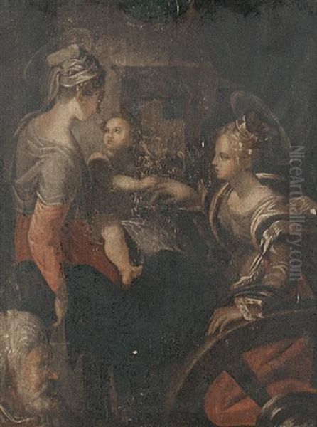 The Mystic Marriage Of Saint Catherine by  Parmigianino