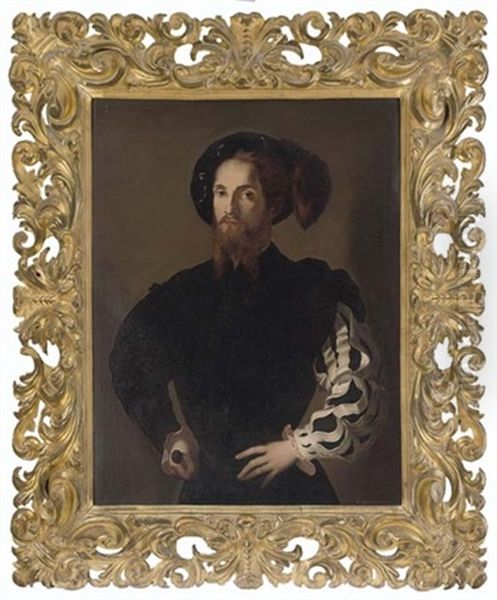 Portrait Of A Gentleman In A Doublet, A Sword In His Right Hand Oil Painting by  Parmigianino