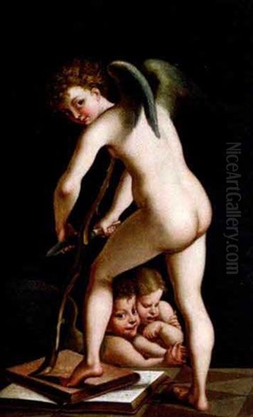 Bogenschnitzender Amor Oil Painting by  Parmigianino