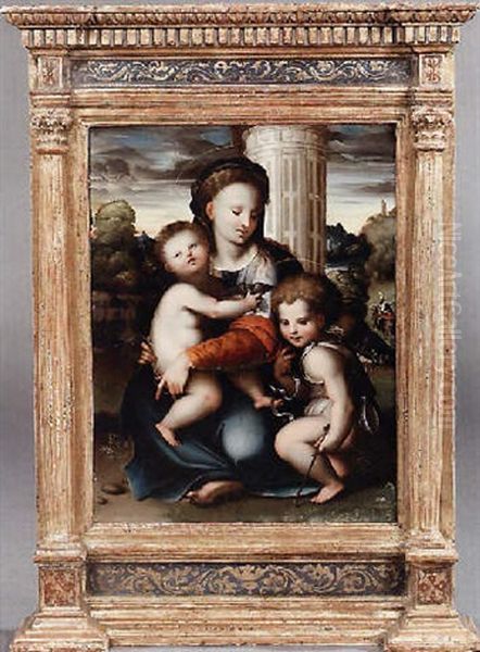 Madonna Col Bimbo E San Giovannino Oil Painting by  Parmigianino