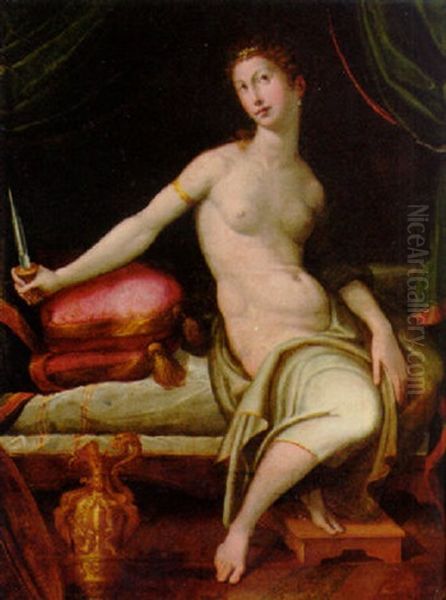 Lucretia Oil Painting by  Parmigianino