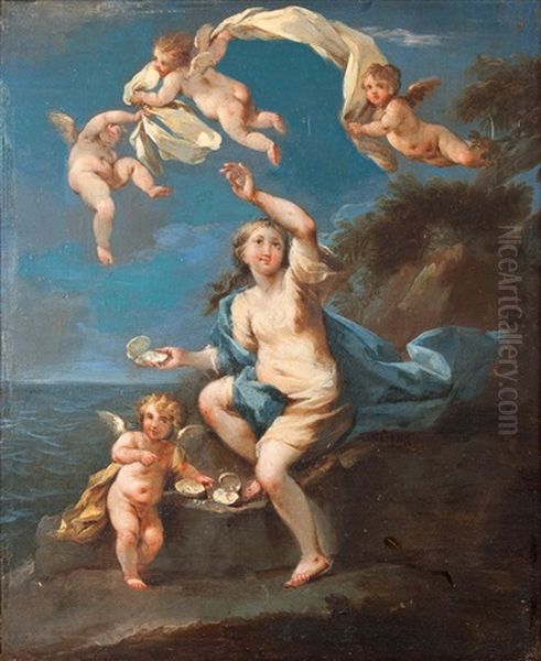 Nymphe Rassemblant Des Perles Oil Painting by  Parmigianino (Michele da Parma)