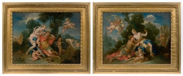 Diane Et Endimyon; Renaud Et Armide (pair Of Works) Oil Painting by  Parmigianino (Michele da Parma)