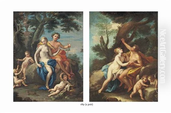 Bacchus And Ariadne And Angelica And Medoro (pair) Oil Painting by  Parmigianino (Michele da Parma)