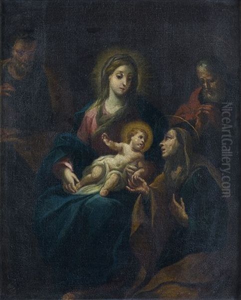 Sainte Famille Avec Sainte Anne Et Saint Joachim Oil Painting by  Parmigianino (Michele da Parma)