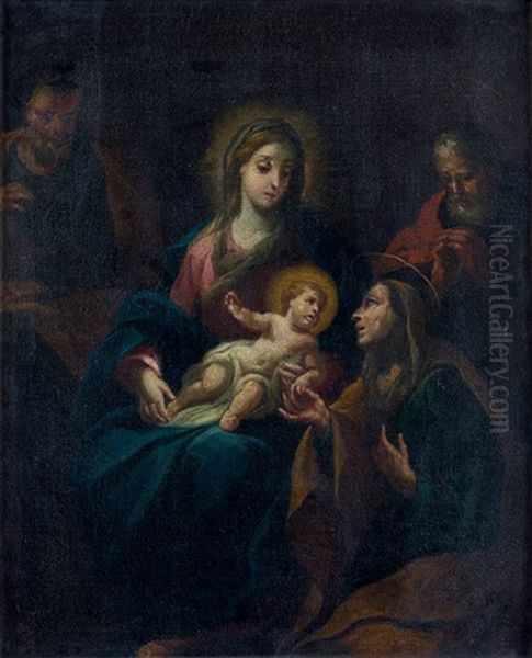 Sainte Famille Avec Sainte Anne Et Saint Joachim by  Parmigianino (Michele da Parma)