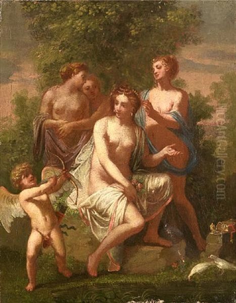 Venus And Cupid With The Three Graces Oil Painting by  Parmigianino (Michele da Parma)