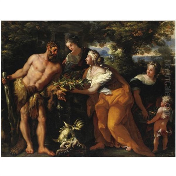 Ercole Nel Giardino Delle Esperidi Oil Painting by  Parmigianino (Michele da Parma)