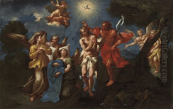 The Baptism Of Christ Oil Painting by  Parmigianino (Michele da Parma)