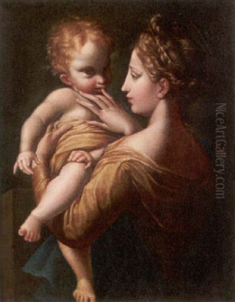 Madonna Mit Christuskind Oil Painting by  Parmigianino (Michele da Parma)