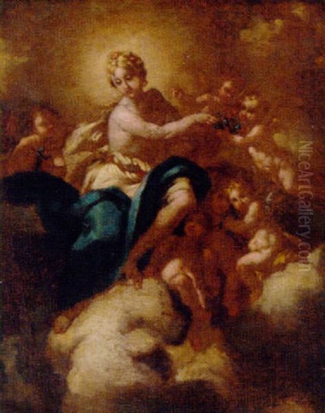 Flora With Putti On A Nimbus Oil Painting by  Parmigianino (Michele da Parma)