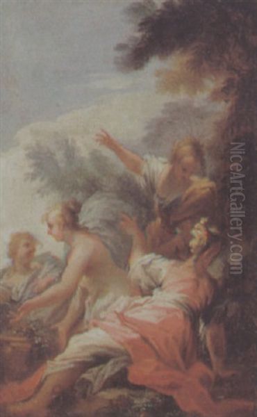 Vier Frauen In Einer Waldlandschaft Oil Painting by  Parmigianino (Michele da Parma)