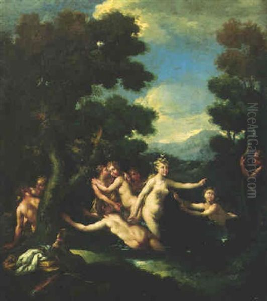 Diana And Actaeon Oil Painting by  Parmigianino (Michele da Parma)