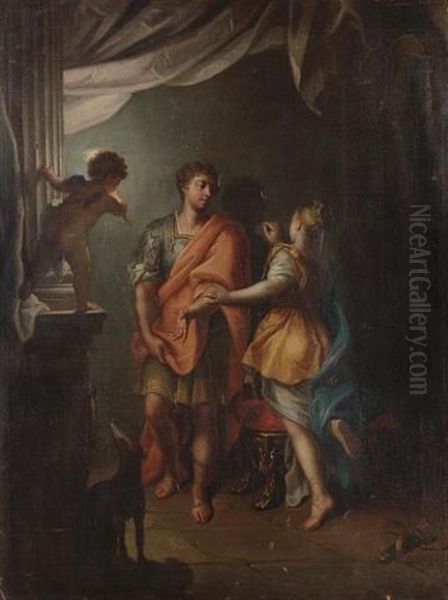 The Origins Of Painting Oil Painting by Domenico Parodi