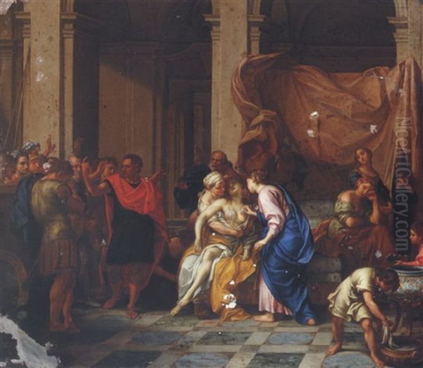 The Death Of Cleopatra Oil Painting by Domenico Parodi